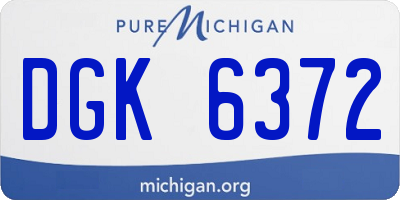 MI license plate DGK6372