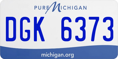 MI license plate DGK6373