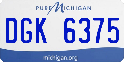 MI license plate DGK6375