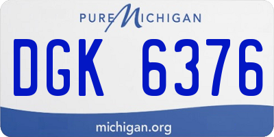 MI license plate DGK6376