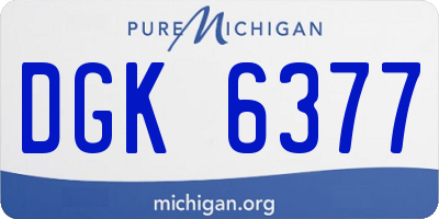 MI license plate DGK6377