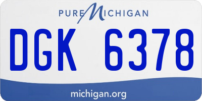 MI license plate DGK6378