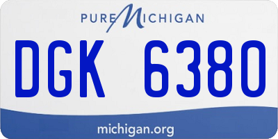 MI license plate DGK6380