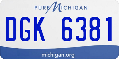 MI license plate DGK6381