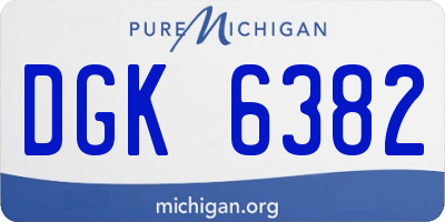 MI license plate DGK6382