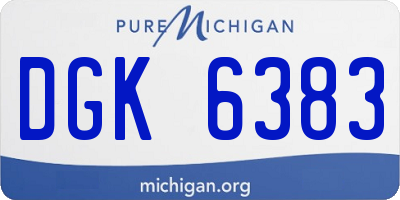 MI license plate DGK6383