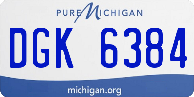 MI license plate DGK6384