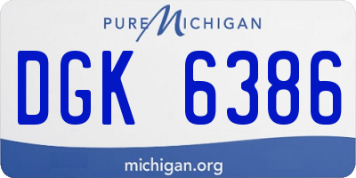 MI license plate DGK6386