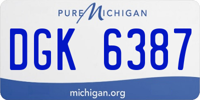 MI license plate DGK6387