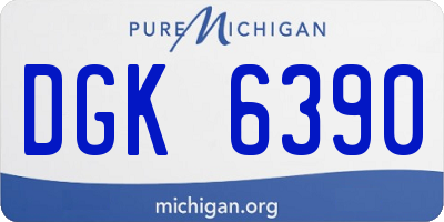 MI license plate DGK6390
