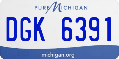 MI license plate DGK6391