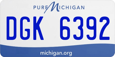 MI license plate DGK6392