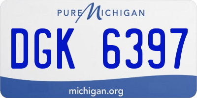 MI license plate DGK6397
