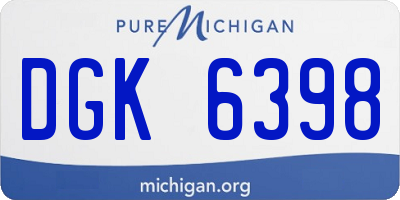 MI license plate DGK6398