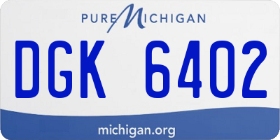 MI license plate DGK6402