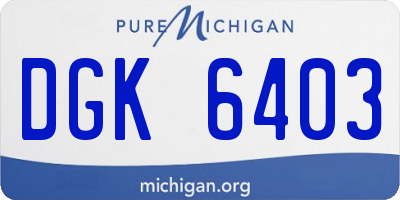 MI license plate DGK6403