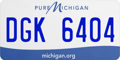 MI license plate DGK6404