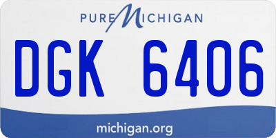 MI license plate DGK6406