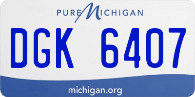 MI license plate DGK6407