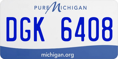 MI license plate DGK6408
