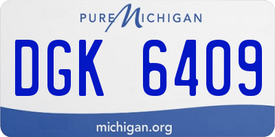 MI license plate DGK6409