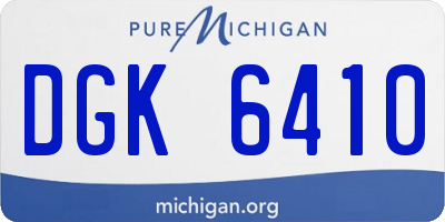 MI license plate DGK6410
