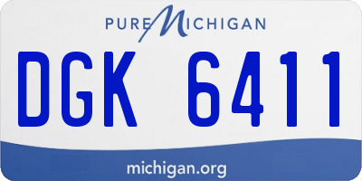 MI license plate DGK6411