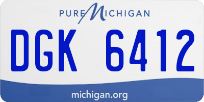 MI license plate DGK6412