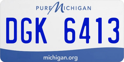 MI license plate DGK6413