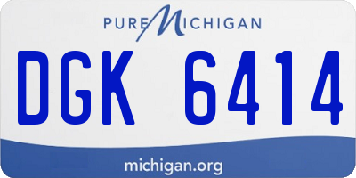 MI license plate DGK6414
