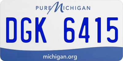 MI license plate DGK6415