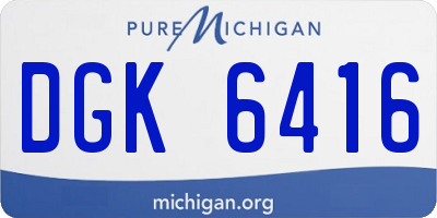MI license plate DGK6416