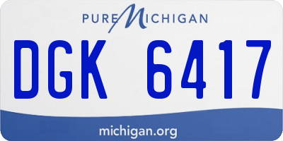 MI license plate DGK6417