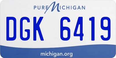 MI license plate DGK6419