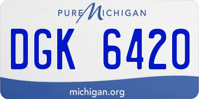 MI license plate DGK6420
