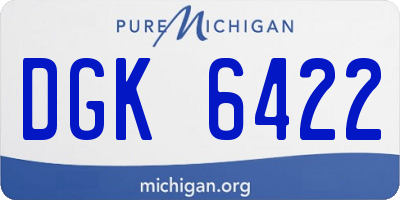 MI license plate DGK6422