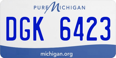 MI license plate DGK6423