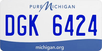 MI license plate DGK6424