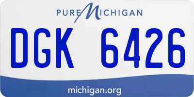 MI license plate DGK6426