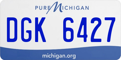 MI license plate DGK6427