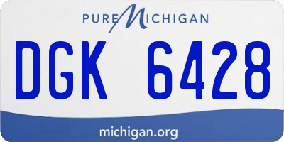 MI license plate DGK6428