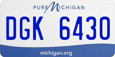 MI license plate DGK6430