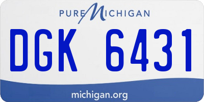 MI license plate DGK6431