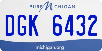 MI license plate DGK6432