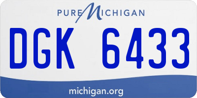 MI license plate DGK6433