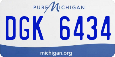 MI license plate DGK6434