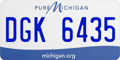 MI license plate DGK6435