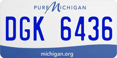 MI license plate DGK6436
