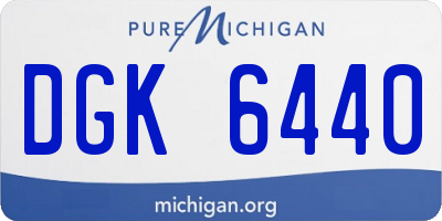 MI license plate DGK6440