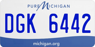 MI license plate DGK6442